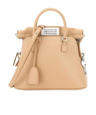 Maison Margiela 5ac Leather Tote In Nude
