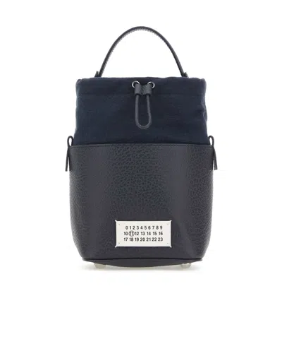Maison Margiela 5ac Logo-patch Bucket Bag In Blue