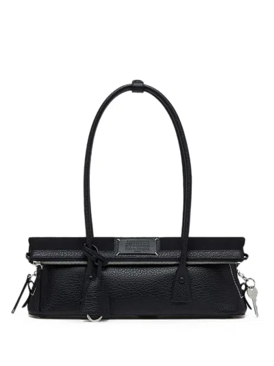 Maison Margiela Bovine Leather Cotton Polyester Shoulder Bag In Black