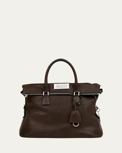 MAISON MARGIELA 5AC LOVED TO DEATH CALF LEATHER MEDIUM TOP HANDLE BAG