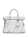 Maison Margiela 5ac Loved To Death Crackled Effect Leather Medium Bags In White