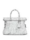 Maison Margiela 5ac Loved To Death Crackled Effect Leather Medium Bags In White