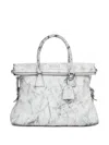 Maison Margiela 5ac Loved To Death Crackled Effect Leather Medium Bags In White