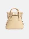 Maison Margiela '5ac' Micro Bag In Beige Leather In Beige