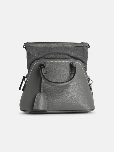 Maison Margiela '5ac' Mini Bag In Pebble Grey Leather In Gray