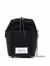 Maison Margiela Black Leather And Canvas Mini 5ac Bucket Bag