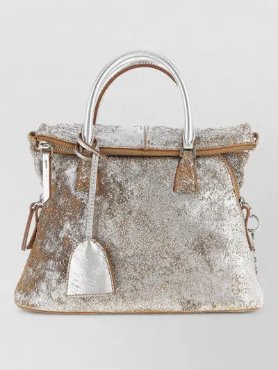 Maison Margiela 5ac Mini Shoulder Bag Detachable Strap Handle In Silver