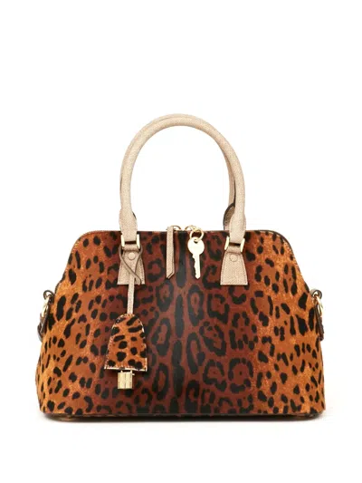 Maison Margiela 5ac Numbers-patch Tote Bag In Braun