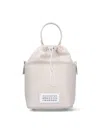 Maison Margiela Chalk Leather And Canvas Mini 5ac Bucket Bag In Gray