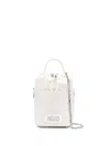 Maison Margiela Chalk Leather And Canvas Mini 5ac Bucket Bag In White
