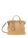 Maison Margiela 5ac Soft Beige Crossbody Bag With Adjustable And Removable Shoulder Strap And Key Charm In Leather W In Brown