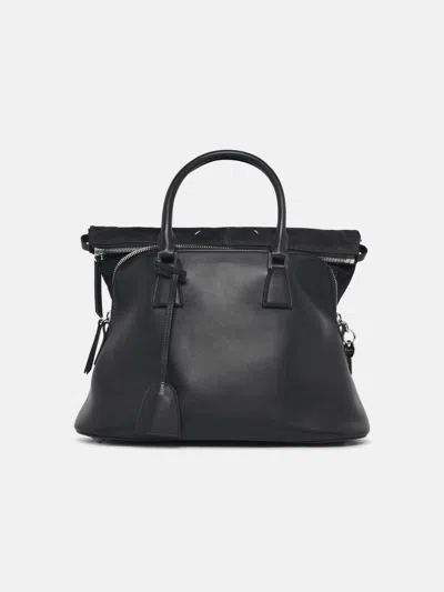 Maison Margiela '5ac Soft' Medium Bag In Dark Grey Leather In Gray