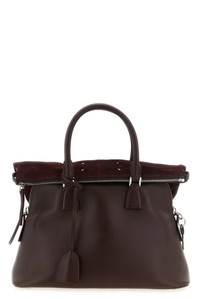 Maison Margiela Maroon 5ac Soft Medium Satchel In Burgundy