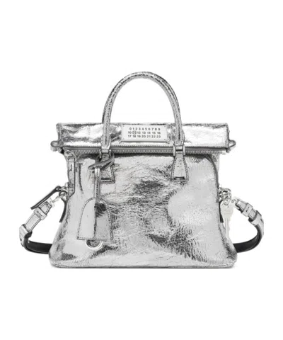 MAISON MARGIELA MAISON MARGIELA 5AC METALLIC EFFECT MINI HANDBAG