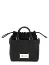 Maison Margiela Horizontal Leather Tote With Top Handle And Detachable Strap In Black