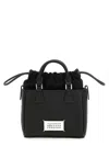 Maison Margiela Horizontal Leather Tote With Top Handle And Detachable Strap In Black