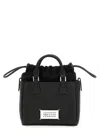Maison Margiela Horizontal Leather Tote With Top Handle And Detachable Strap In Black