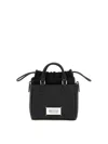 Maison Margiela Horizontal Leather Tote With Top Handle And Detachable Strap In Black