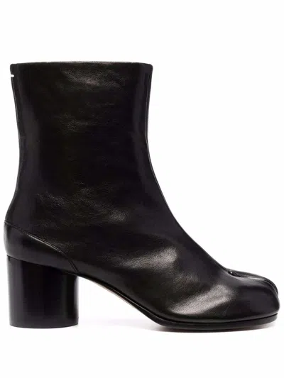 Maison Margiela Tabi Mini Boots In Ovine Leather In Black