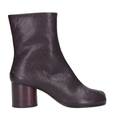Maison Margiela 60mm Tabi Ankle Boots In Burgundy