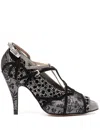 Maison Margiela Tabi Monster Velvet 70mm Embellished Pumps In Black