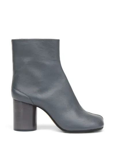 Maison Margiela 80mm Leather Tabi-toe Ankle Boots In Gray