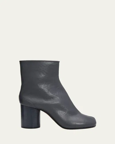 Maison Margiela 80mm Tabi Leather Ankle Boots In Blue