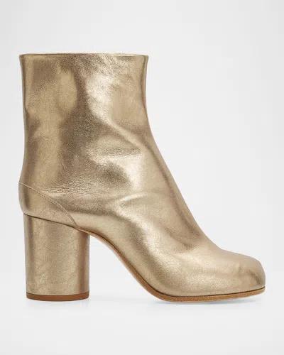 Maison Margiela 80mm Tabi Metallic Leather Split-toe Ankle Boots In Multi