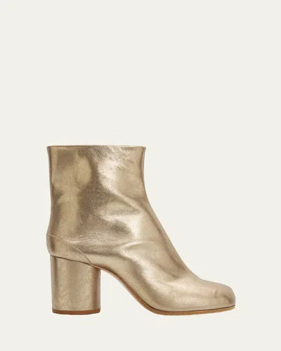 Maison Margiela 80mm Tabi Metallic Leather Split-toe Ankle Boots In Multi
