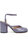 Maison Margiela Tabi Purple Leather Sandals In Purple