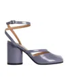 Maison Margiela Tabi Purple Leather Sandals In Purple