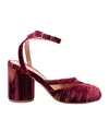 Maison Margiela Chenille Tabi Sandals With Asymmetrical Strap In Red