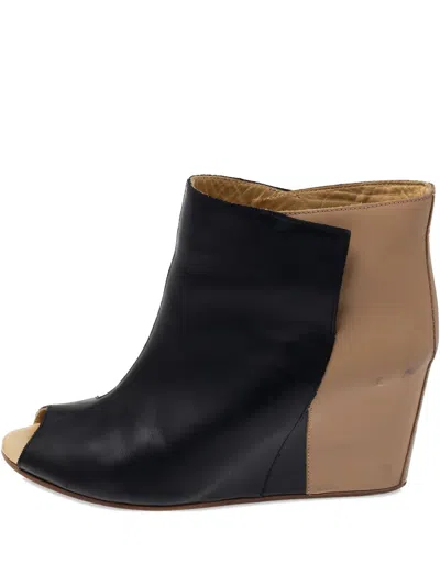 Pre-owned Maison Margiela 85mm Leather Wedge Pumps