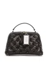 Maison Margiela Quilted Texture Shoulder Bag With Detachable Strap In Black