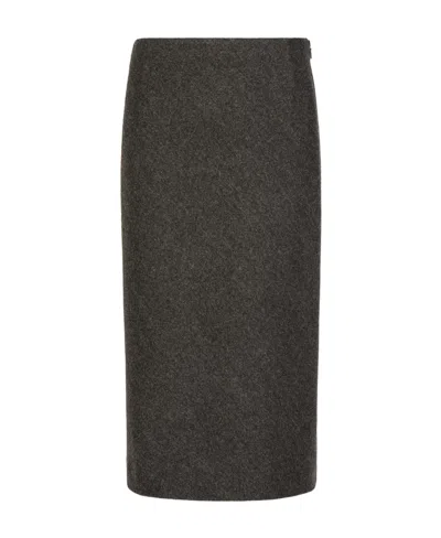 Maison Margiela A-line Herringbone Skirt In Black