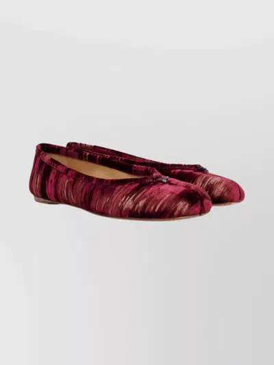 MAISON MARGIELA ABSTRACT PRINT BALLERINA SHOES BOW DETAIL