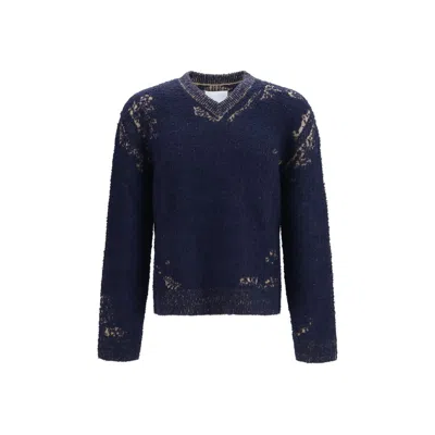 Maison Margiela Acid V-neck Sweater In Purple