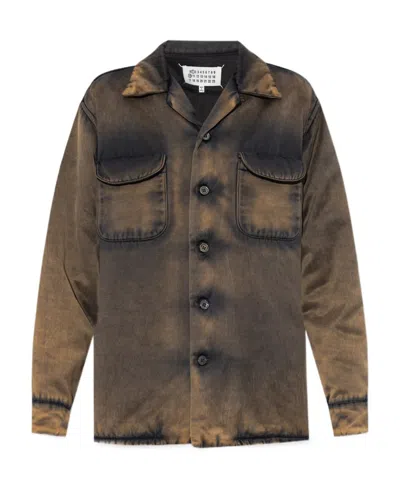 Maison Margiela Acid-wash Denim Jacket In Cream