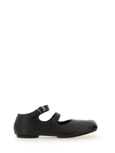 Maison Margiela Women Black Leather Ballet Flats, 7.5 Luxury Ballet Flats For Women Darveys