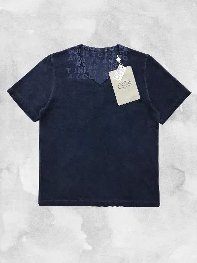 Pre-owned Maison Margiela Aids Awareness Tee T-shirt Garment Dyed In Blue