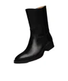 Maison Margiela Almond-toe Leather Ankle Boots In Black