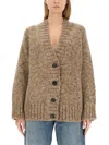 Maison Margiela Oversized Alpaca Wool-blend Cardigan In 741m