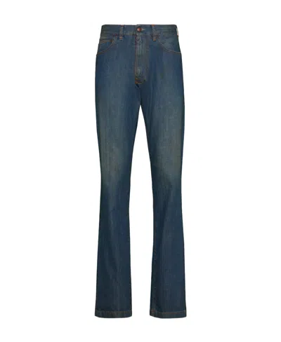 Maison Margiela Americana Turn-up Jeans In Blue