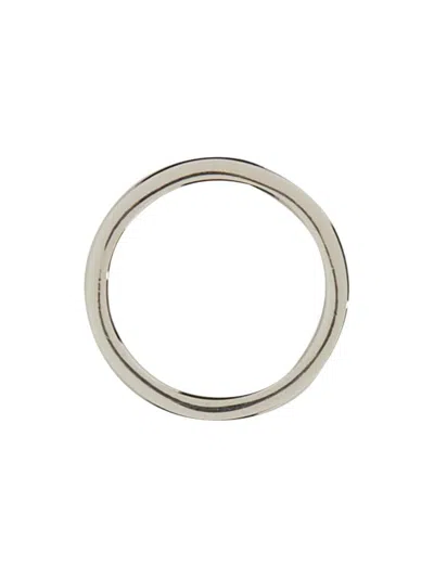 Maison Margiela Anello Con Logo In Metallic