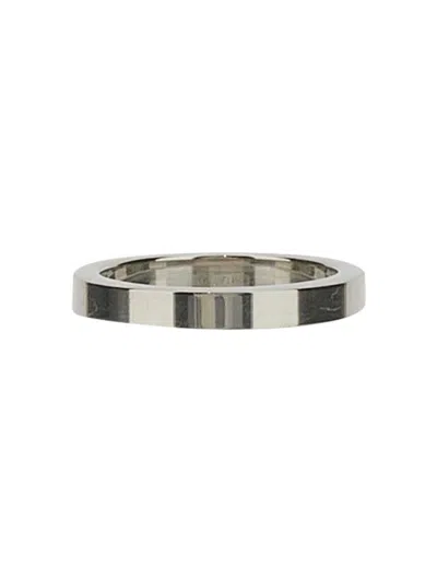 Maison Margiela Anello Con Logo In Metallic