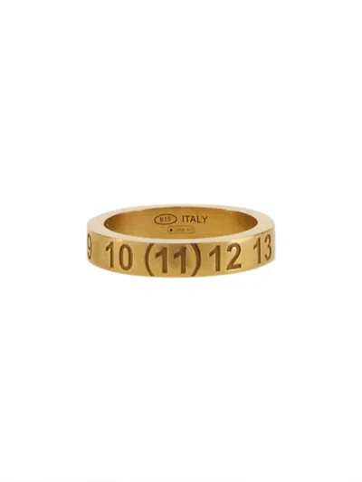 Maison Margiela Anello Con Logo In Gold