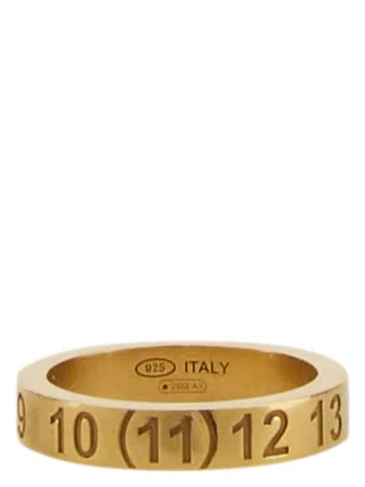Maison Margiela Anello Con Logo In Gold