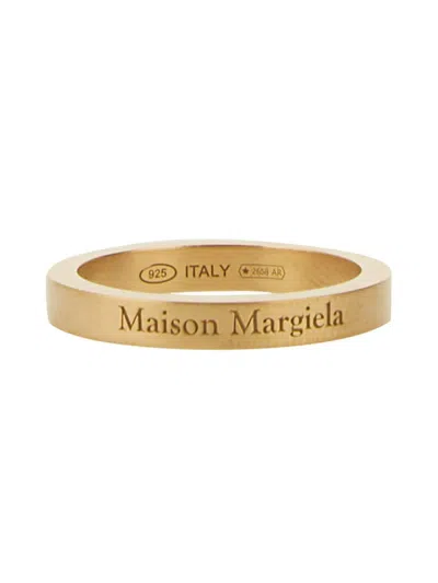 Maison Margiela Anello Con Logo In Gold