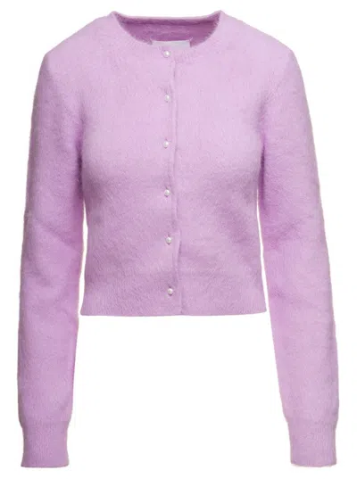 Maison Margiela Angora Cardigan In Blue