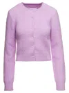 Maison Margiela Lilac Wool Blend Cardigan In Purple